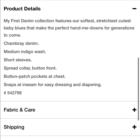 Baby Gap Chambray Shorty One-piece size 18-24 months EUC - Picture 10 of 11